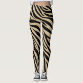 Earth Tone Khaki Zebra Print Leggings (Voorkant)