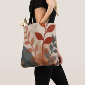Earth Tone Leaves, Minimal Nature Art Aesthetic Tote Bag (Dichtbij)