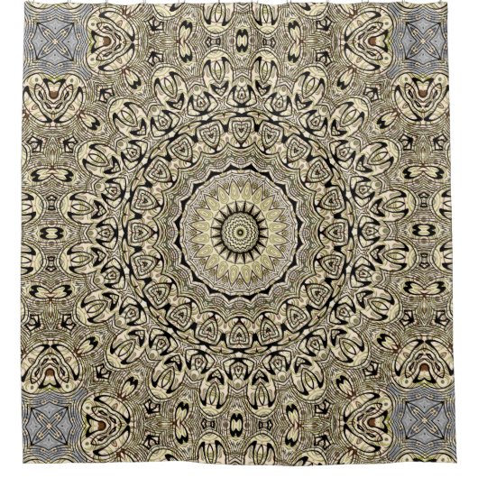 Earth Tone Mandala ingewikkelde geometrische patro Douchegordijn (Voorkant)