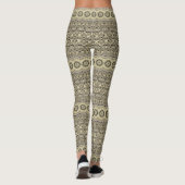 Earth Tone Mandala ingewikkelde geometrische patro Leggings (Achterkant)