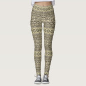 Earth Tone Mandala ingewikkelde geometrische patro Leggings (Voorkant)