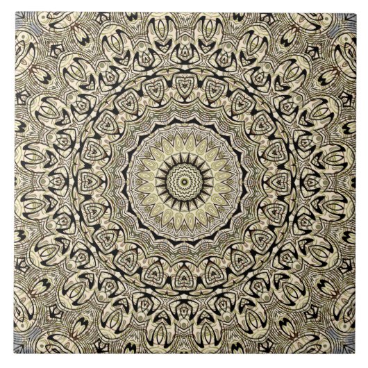 Earth Tone Mandala ingewikkelde geometrische patro Tegeltje (Voorkant)