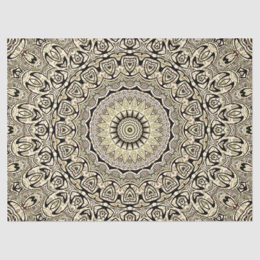 Earth Tone Mandala ingewikkelde geometrische patro Tissuepapier (Voorkant)