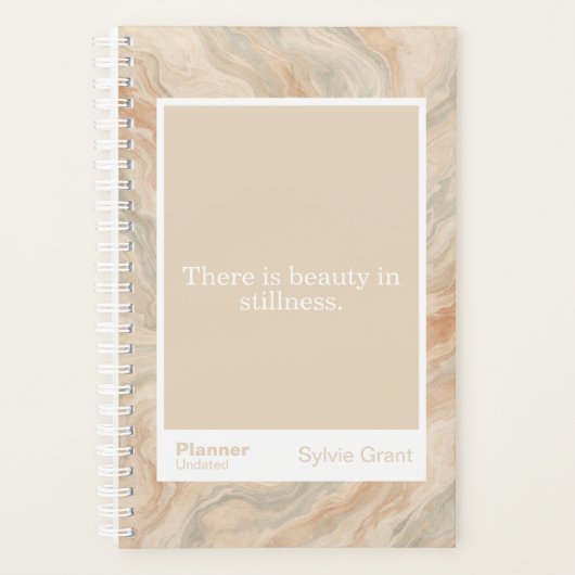 Earth Tone Marble Block Quote | Fully Customizable Planner (Voorkant)