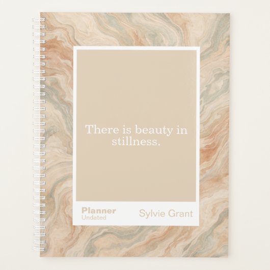 Earth Tone Marble Block Quote | Fully Customizable Planner (Voorkant)
