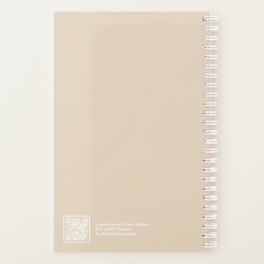 Earth Tone Marble Modern Small Planner (Achterkant)