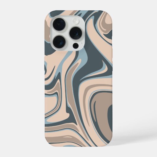'Earth Tone Marble Swirl' iPhone 15 Pro Hoesje (Achterkant)