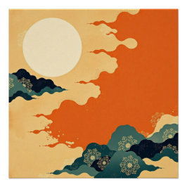 Earth Tone Minimalist Japandi Zen Vibes Perfect Poster