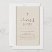 Earth Tone Modern Cross doopfoto doop Kaart (Voorkant)