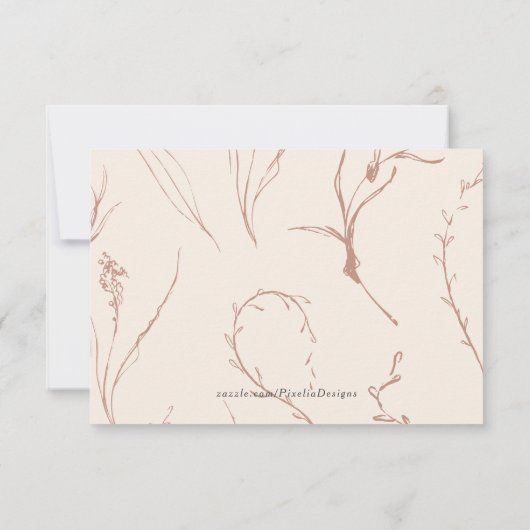 Earth Tone Modern Simple Arch QR code bruiloft RSVP Kaartje (Achterkant)