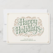 Earth Tone Modern Typography Small Business Logo Feestdagenkaart (Voorkant)