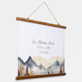 Earth Tone Mountain Waterverf bruiloft gastenboek Hangend Wandkleed (Gebogen)
