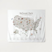 Earth Tone National Park Kaart van Woodland Nurser Wandkleed (Voorkant (horizontaal))