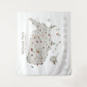 Earth Tone National Park Kaart van Woodland Nurser Wandkleed (Voorkant)