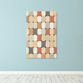 Earth Tone Organic Tile Weave Canvas Afdruk (Insitu (Houten vloer))