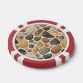 Earth Tone Pebble Tile Pattern Poker Chips (Enkel)