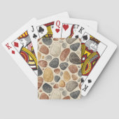 Earth Tone Pebble Tile Pattern Pokerkaarten (Achterkant)