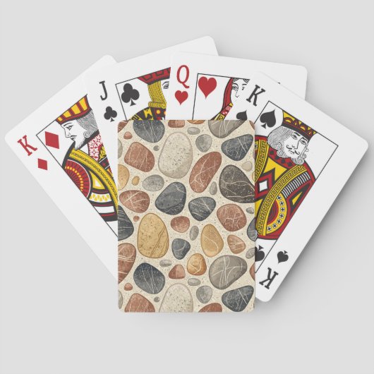 Earth Tone Pebble Tile Pattern Pokerkaarten (Achterkant)