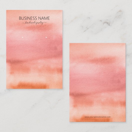 Earth Tone Pink Oranje Waterverf Veroorbaar beelds Visitekaartje (Voorkant / Achterkant)
