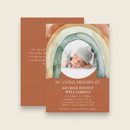 Earth Tone Rainbow Baby Funeral Kaart