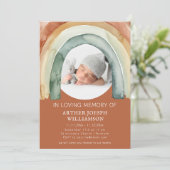 Earth Tone Rainbow Baby Funeral Kaart (Staand voorkant)