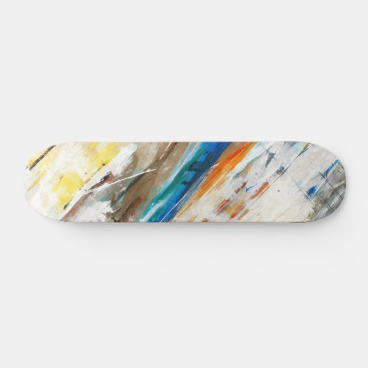 Earth Tone Rainbow Brushstroke Abstract Skateboard (Horizontaal)