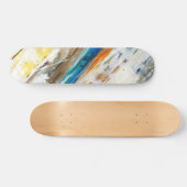 Earth Tone Rainbow Brushstroke Abstract Skateboard (Horizontaal)