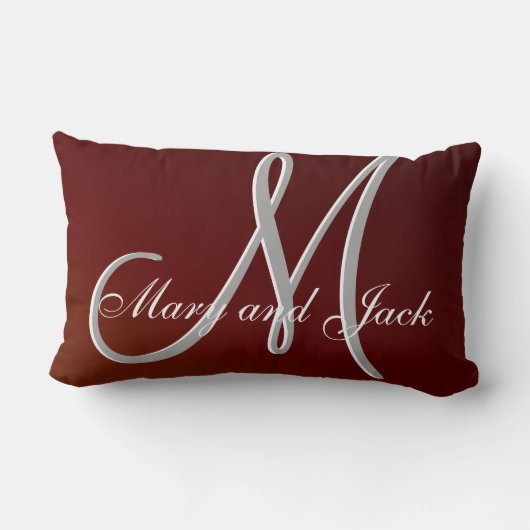 Earth Tone Red 3d Monogram Kussen (Achterkant)