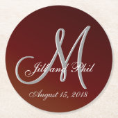 Earth Tone Red 3d Monogram Ronde Kartonnen Onderzetter (Voorkant)