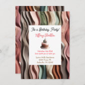 Earth-Tone Rippled Waves Verjaardagsuitnodiging Kaart (Voorkant / Achterkant)