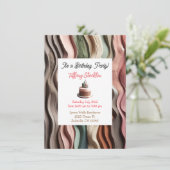 Earth-Tone Rippled Waves Verjaardagsuitnodiging Kaart (Staand voorkant)