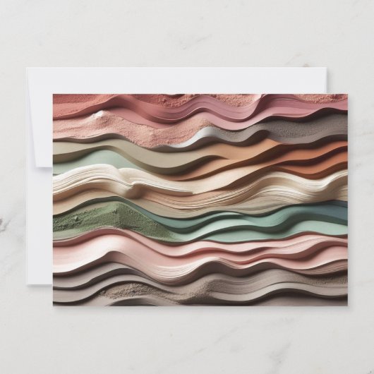 Earth-Tone Rippled Waves Verjaardagsuitnodiging Kaart (Achterkant)