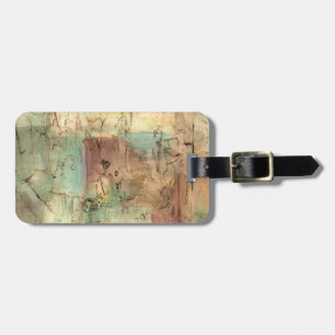 Earth Tone-schildering met gekraakt oppervlak Bagagelabel