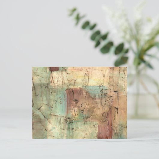 Earth Tone-schildering met gekraakt oppervlak Briefkaart (Staand voorkant)