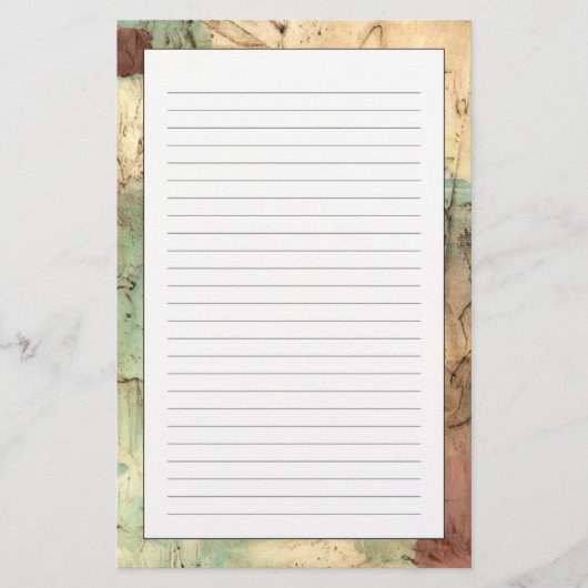 Earth Tone-schildering met gekraakt oppervlak Briefpapier (Voorkant)