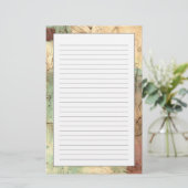 Earth Tone-schildering met gekraakt oppervlak Briefpapier (Staand voorkant)