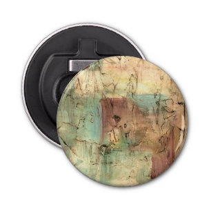 Earth Tone-schildering met gekraakt oppervlak Button Flesopener