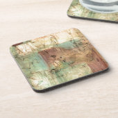 Earth Tone-schildering met gekraakt oppervlak Drankjes Onderzetter (Linkerzijde)