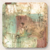 Earth Tone-schildering met gekraakt oppervlak Drankjes Onderzetter (Voorkant)