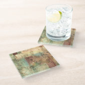 Earth Tone-schildering met gekraakt oppervlak Glazen Onderzetter (Schuin)