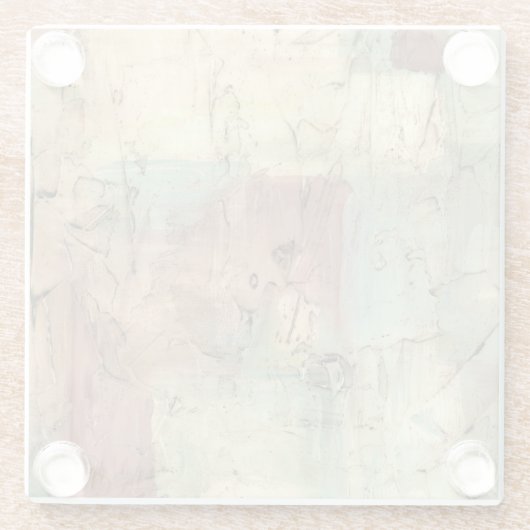 Earth Tone-schildering met gekraakt oppervlak Glazen Onderzetter (Achterkant)