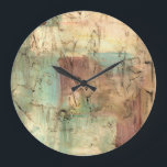 Earth Tone-schildering met gekraakt oppervlak Grote Klok<br><div class="desc">Dit verbeeldingswerk van Ethan Harper gebruikt aardtinten en woeste borstelslagen om de illusie van een gekraakt oppervlak te creëer. De dikke verf is zwaar gelaagd,  die de kleuren helpen samen mengen. Pak vandaag nog uw handen op deze afdruk!</div>