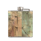 Earth Tone-schildering met gekraakt oppervlak Heupfles (Achterkant)