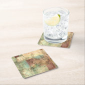 Earth Tone-schildering met gekraakt oppervlak Kartonnen Onderzetters (Insitu)