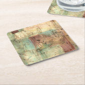 Earth Tone-schildering met gekraakt oppervlak Kartonnen Onderzetters (Schuin)