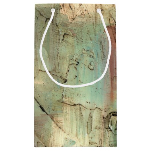 Earth Tone-schildering met gekraakt oppervlak Klein Cadeauzakje (Achterkant)