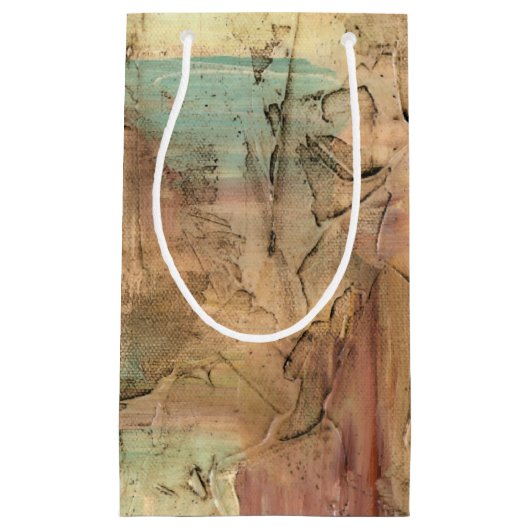 Earth Tone-schildering met gekraakt oppervlak Klein Cadeauzakje (Voorkant)