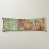 Earth Tone-schildering met gekraakt oppervlak Lichaamskussen (Achterkant)