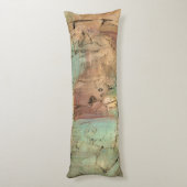 Earth Tone-schildering met gekraakt oppervlak Lichaamskussen (Achterkant (Verticaal))
