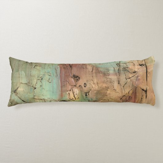 Earth Tone-schildering met gekraakt oppervlak Lichaamskussen (Voorkant)